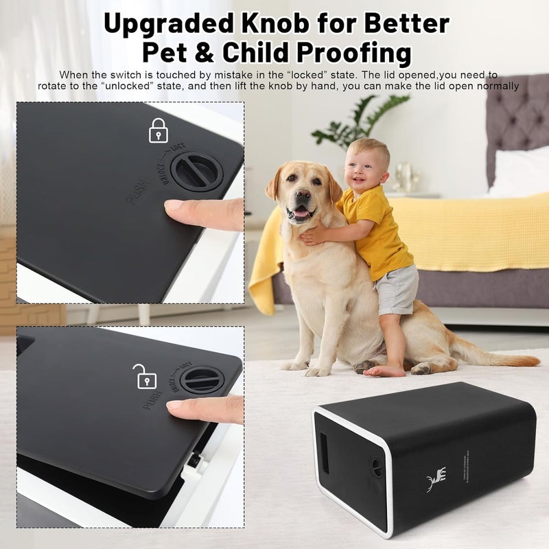 XPIY Trash Can with Lid, 2 Pack 4 Gallons/15 Liters Garbage Can with Press Top, Small Trash Can Dog Proof, Plastic Trash Bin, Waste Basket for Bathroom|Kitchen|Bedroom|Office (1, Blackwhite) - Image 2